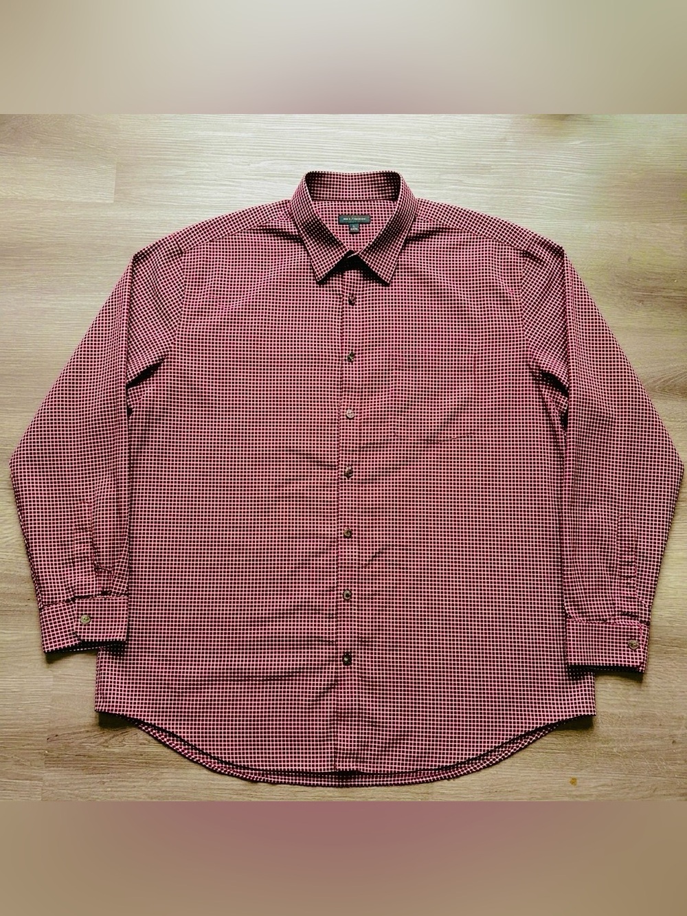 Van Heusen flex Men's Red Check Button-Up Shirt - size 3XLT